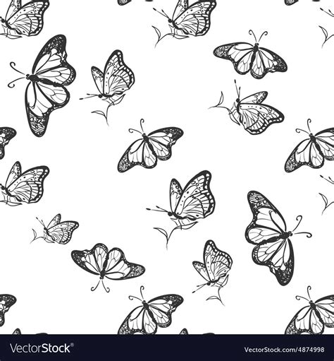 Doodle Butterfly Pattern Royalty Free Vector Image