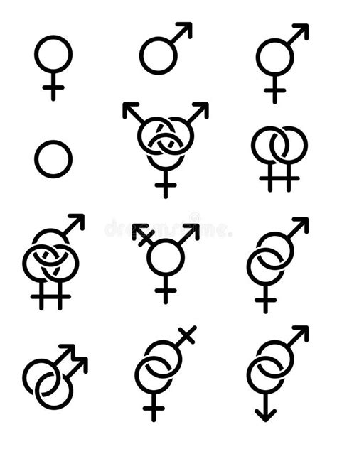 Set Of Gender Symbols Sexual Identity Icons Stock Vector Illustration Of Inclusion Lgbtq