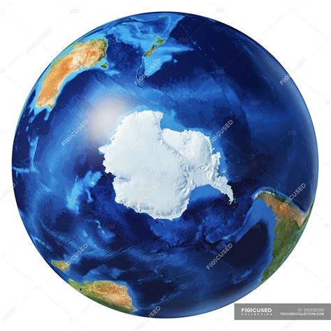 Antarctic And South Pole View Of Earth Globe Detailed And