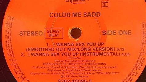 Color Me Badd I Wanna Sex You Up Smoothed Out Mixlong Version Vinil 1991 Youtube