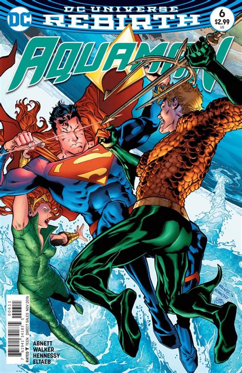 Aquaman 2016 6 Vf Nm Brad Walker Superman Appearance Dc Universe Rebirth