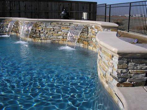 Sheer Descents In A Quartzite Ledge Stone Wall Pool Water Features