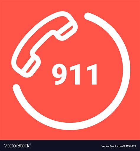 911 Emergency Call Number Isolated On A White Vector Image