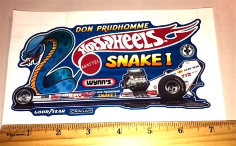 Hot Wheels Don Prudhomme Snake I Front Engine Dragster Large Sticker