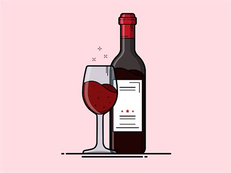 Wine Glass And Bottle Illustration By Christine Wilde On Dribbble