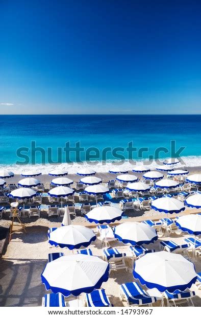 French Beach Umbrellas Nice France Stock Photo 14793967 Shutterstock