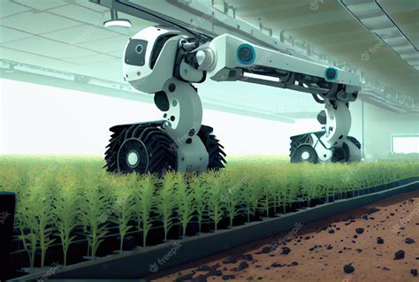Premium Photo Robot Farming Harvesting Agricultural Products In