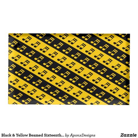 A Yellow And Black Tie With Musical Notes On Its Diagonal Stripes As
