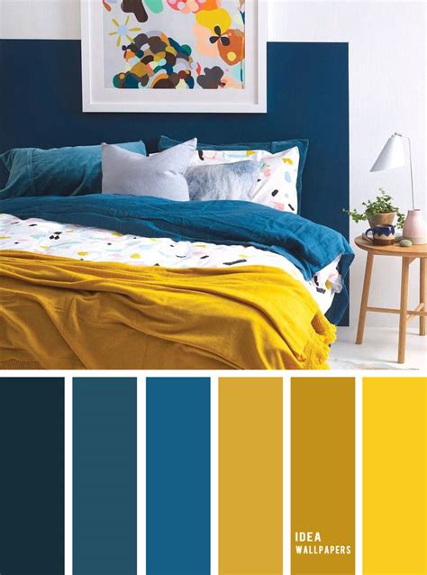 25 Best Color Schemes For Your Bedroom Blue Mustard Idea