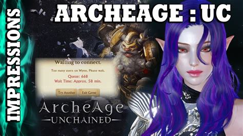 Archeage Unchained First Impressions Queue Age Youtube