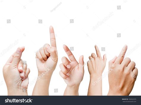 Set Women Hand Gestures Isolated On Stock Photo 109352375 Shutterstock