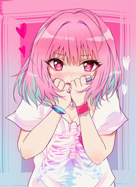 1198415 Pink Hair Portrait Display Anime Digital Art 2d Blushing