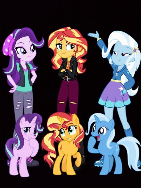 Starlight Glimmer Trixie Lulamoon And Sunset Shimmer In 2022 Sunset