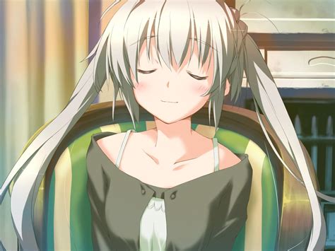 Blush Favorite Game Cg Gray Hair Happy Margaret Kokonoka Long Hair