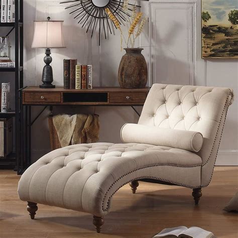 Luxorious Indoor Chaise Lounge Chair Contemporary Tufted Living Room