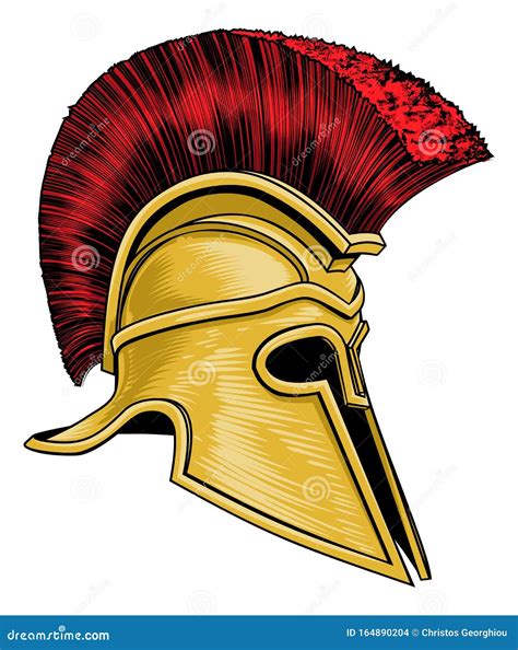 Ancient Greek Spartan Gladiator Warrior Helmet Stock Vector