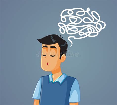 Puzzled Man Thinking In Doubt Vector Cartoon Illustration Stock Vector