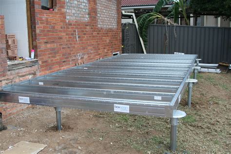 The First Of Two Prefabricated Boxspan Floor Frames Installed Steel