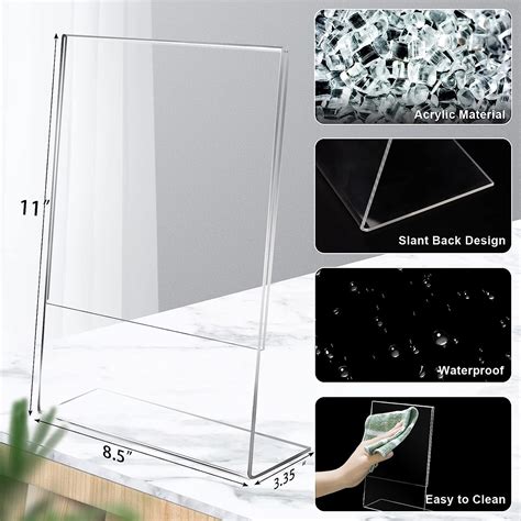 buy alexpre clear plastic sign holder 8 5 x 11 4 pack acrylic sign holder table menu display