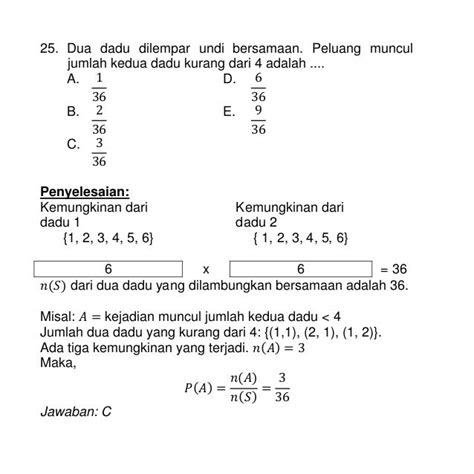 Kumpulan Contoh Soal Peluang Dan Pembahasannya Riset