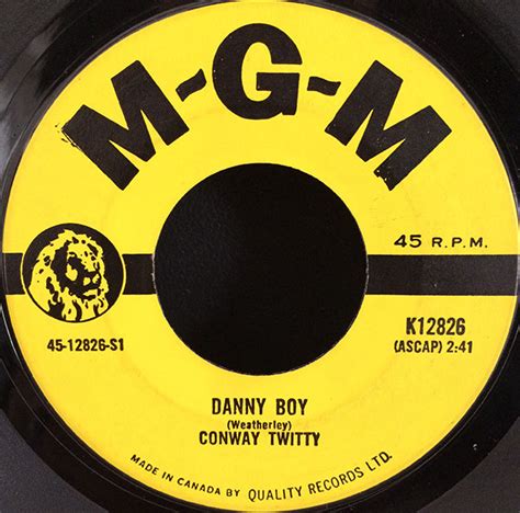 Danny Boy By Conway Twitty 1959 Hit Song Vancouver Pop Music