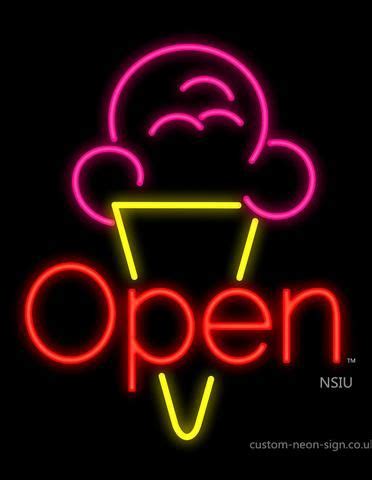 Open Ice Cream Neon Sign Neon Signs Neon Ice Cream Sign