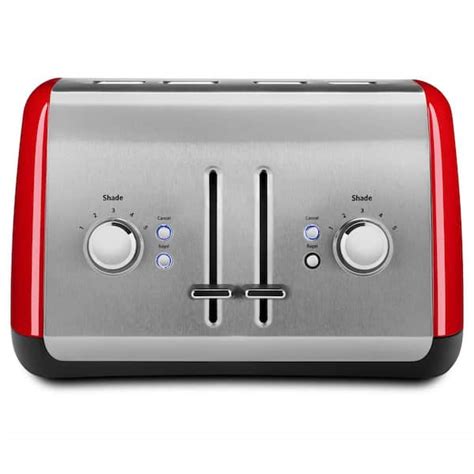 KitchenAid Empire Slice Red Wide Slot Toaster With Crumb Tray KMT ER The Home Depot