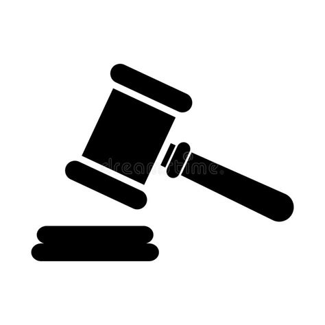 Judge Hammer Icon Law Auction Symbol Gavel Justice Sign Vector