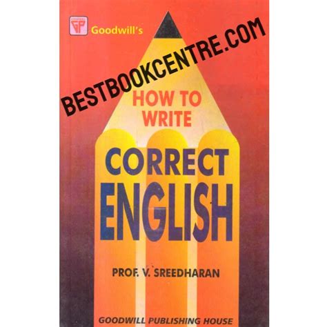 How To Write Correct English Book At Best Book Centre
