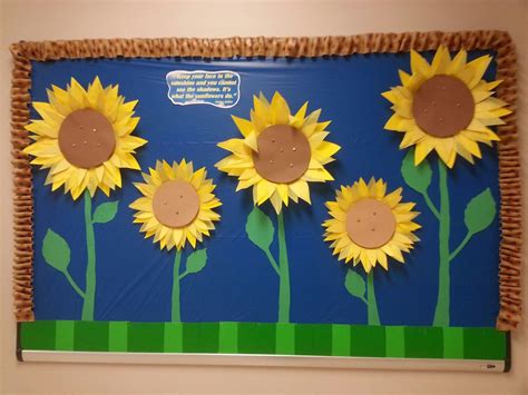 Sunflower Bulletin Board With Helen Keller Quote Sunflower Bulletin