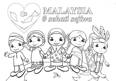 Poster Mewarna Malaysia Sehati Sejiwa Gambar Mewarna Poster