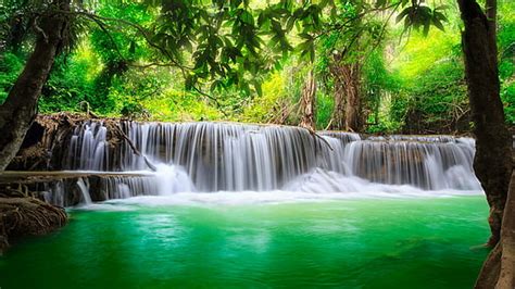 Online Crop Hd Wallpaper Waterfall Erawan Falls Erawan National
