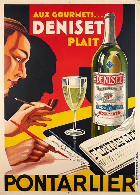 Deniset Anis Supérieur Pontarlier Vintage French Posters Vintage