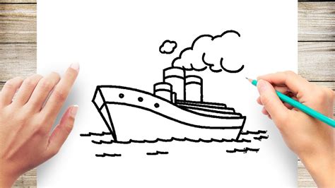 How To Draw Sailing Ship Easy Youtube