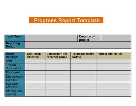 Free Progress Report Templates Elementary Free Software