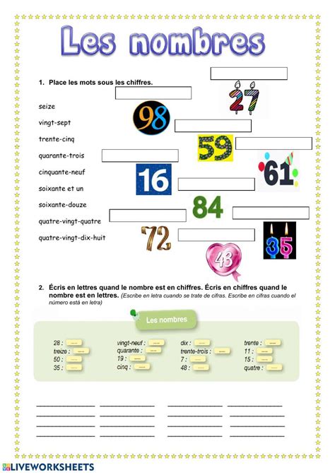 Les Nombres Interactive And Downloadable Worksheet You Can Do The