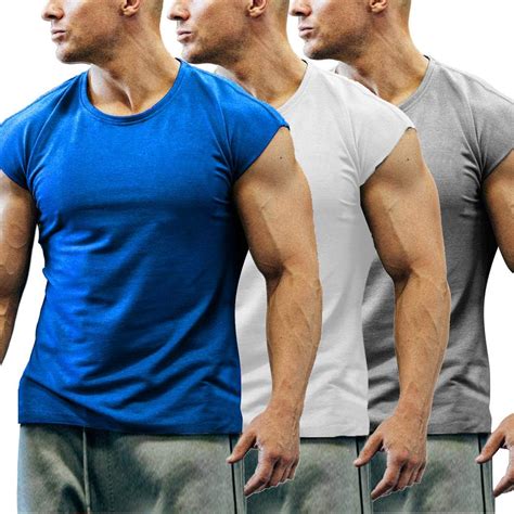 Coofandy Mens 3 Pack Gym Workout T Shirt Short Sleeve