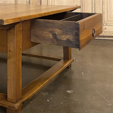 Early 2000s british organic modern fruitwood coffee and cocktail tables. 19th Century Rustic Country French Fruitwood Coffee Table