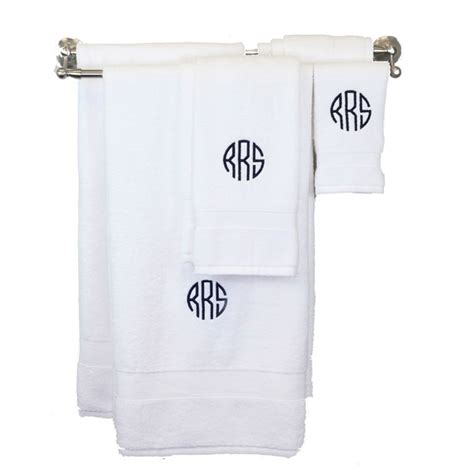 Monogram Towel Eight Piece Set White