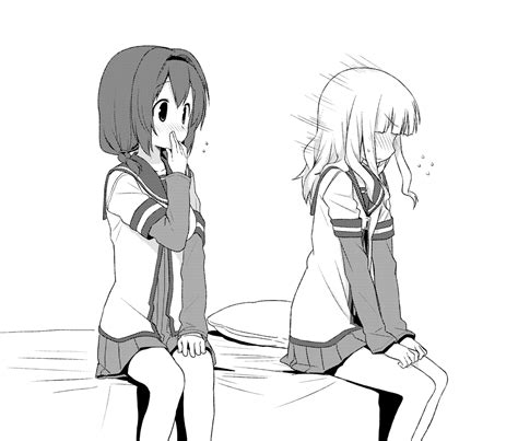 Kinniku Tarou Furutani Himawari Oomuro Sakurako Yuru Yuri 2girls Bed Blush Braid Female