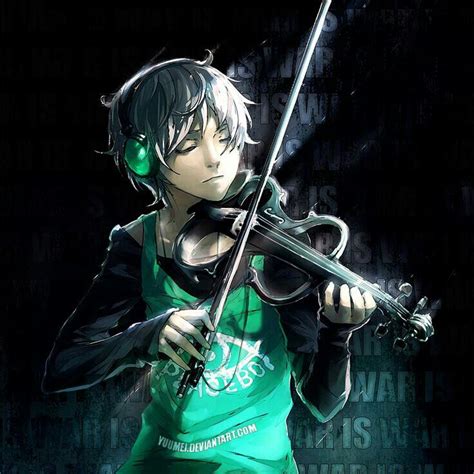 Violin Boy Anime Masculino Ilustración Manga Anime Musica