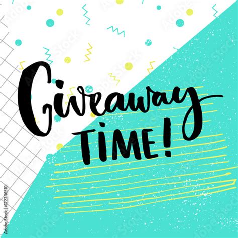 Giveaway Time Text For Social Media Contest Brush Calligraphy At Pop