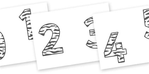 0-9 Display Numbers (Zebra Print)