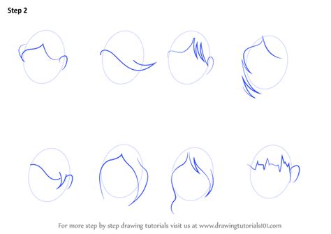 Learn How To Draw Anime Hair Female Hair Step By Step Drawing