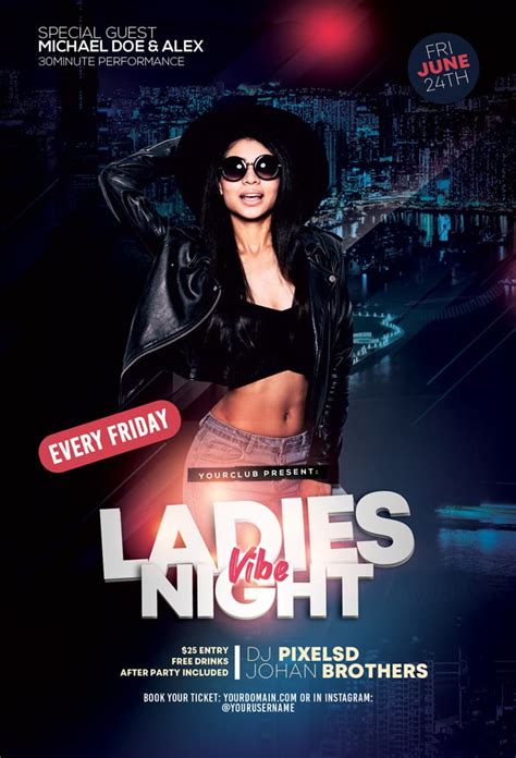 Free Ladies Night Event Flyer Psd Template Freebie Psd Flyer Design