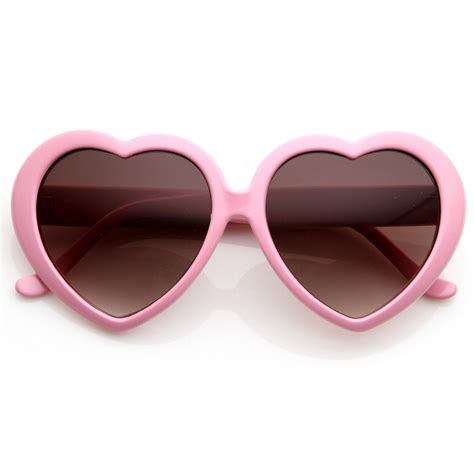 Cute Womens Lolita Sweet Heart Shape Sunglasses Zerouv
