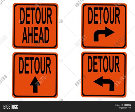 Detour Signs Image And Photo Bigstock