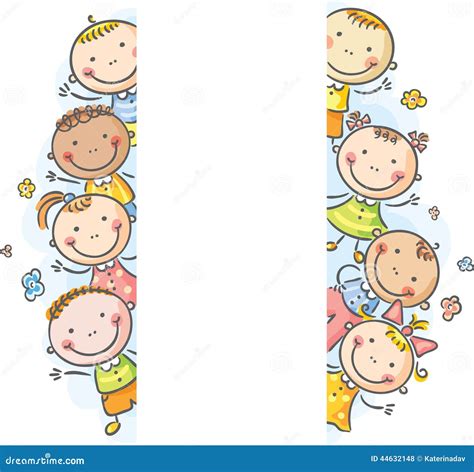 Frameborders With Kids Peeping Out Stock Vector Image 44632148
