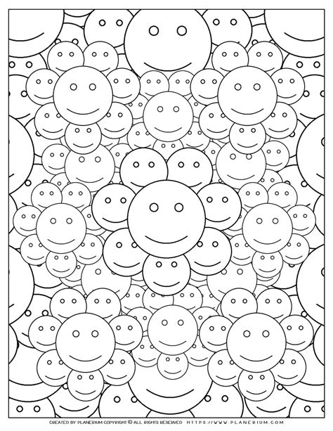 Adult Coloring Pages With Smiley Faces Planerium