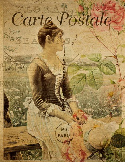 Lady On Vintage Postcard Free Stock Photo Public Domain Pictures